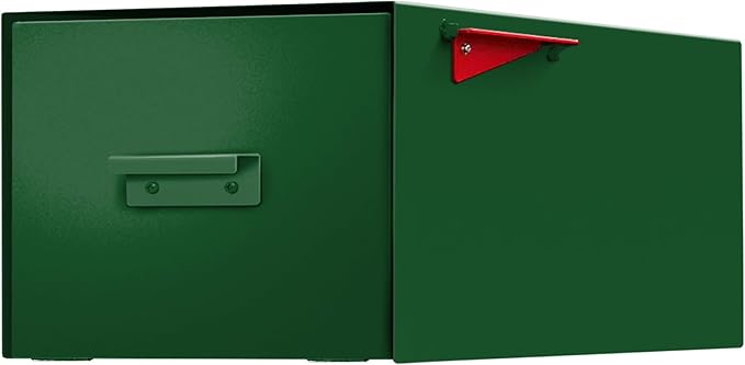 post & porch Malone Mailbox | Post Mounted Mailbox | Black/White/Gray/Brown/Red/Blue/Green, Regular or Large, Weatherproof Mail Box for Outside, Customizable (Green, Large)