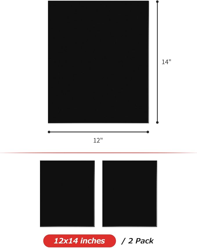 Matace 2 Pack 12x14 Inch Fireproof Welding Blanket & Pad, 5mm Thickened Fire Resistant Carbon Felt Cloth, Flame Retardant Fabric for Stove Wick, Heat Shield for Soldering, Firepit, Smoker, Black