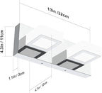 Ralbay Modern LED Vanity Light 2 Light Acrylic Stainless Steel for Bathroom Vanity Lighting Fixtures Cool White 6000K