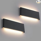 15"Modern LED vanity light,20W Dimmable 5 CCT (3000K-6500K) Adjustable Wall Lamp,Up and Down Wall Lighting,Indoor Wall Sconce for Bedroom,Staircase,Hallway,Dressing Table, 2Pack（Black）