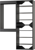 Modular Closet System - 55" Wide Organizer with Towers and Hanging, Wooden Tower Storage for Walk-In Closets, Wall-Mounted Wardrobe Organizer Kit System, Black