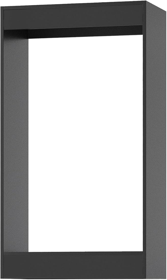 ROOMTEC 19.5" Double Hanging Closet Unit, Modular Closet System with Hanging Rod, Wardrobe Organizer for Bedroom or Walk-in Closet, Wall Mounted, Customizable Clothes Storage Unit, Black