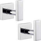 Angle Simple Bath Towel Hook 2 Pack, Stainless Steel Square Robe Coat Holder for Wall, Bathroom Kitchen Garage Wall Hook for Hanging Tools, Polished Chrome