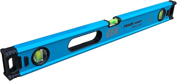 OX Tools Trade Series 2ft Non Magnetic Box Beam Levels - 24 inch Level Aluminum Body Level Hand Tools - Magnified Vials, Shock Absorbing End Cap, Soft Grip Handle Leveler Tool OX-T024206