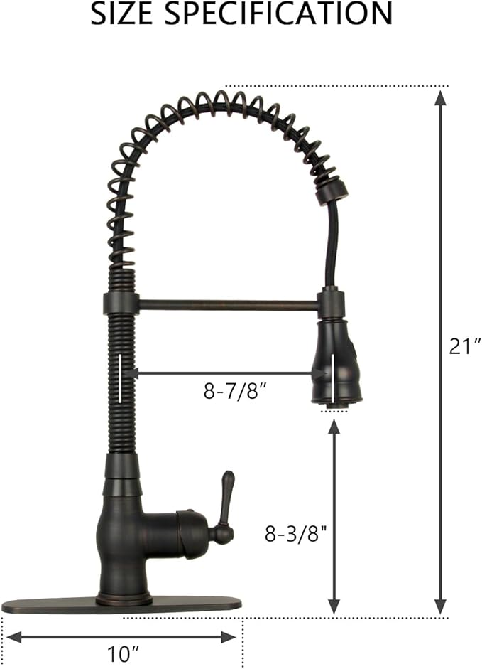 Akicon One-Handle Pre-Rinse Pull-Down Spring Kitchen Faucet