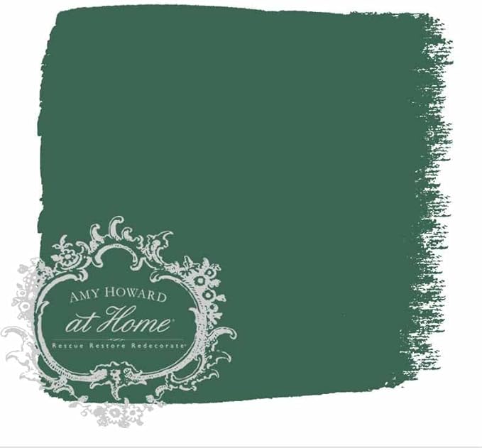 AMY HOWARD AT HOME Chalk-Based One Step Paint for Furniture, Cabinetry, Decor, Finish, and More | No Stripping, Sanding, or Priming | Dark Base | 32 Ounce | Cranley Garden