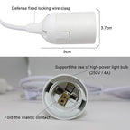 Pendant Light Sockets, Sopoby 4-Pack Hanging Lamp Socket for E26 / E27 Base Bulbs, 5.9ft Light Cord Kit with On/Off Switch, White