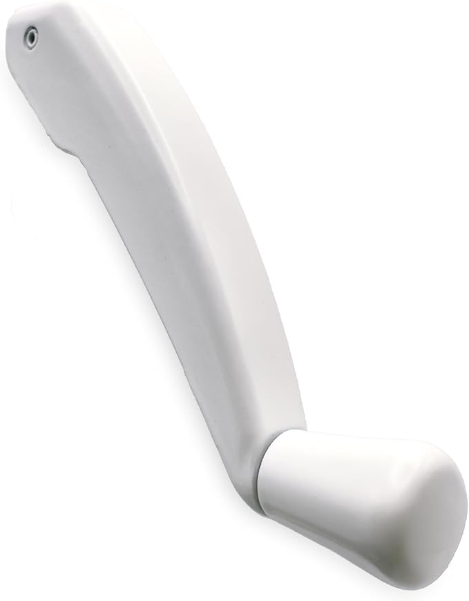 Casement Window Crank Handle Replacement with Folding Low Profile Design, Durable White Finish, Works On Casement and Awning Windows. Fits Milgard Windows and Some Other Window Brands.