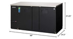 Everest EBB69-24 Back Bar Cooler Cabinet 2 Solid Doors, 115v, NSF - 20 cu. ft.