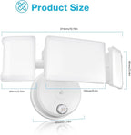 Olafus 60W Flood Lights Dusk to Dawn Outdoor Lighting, IP65 Waterproof LED Security Light with Photocell, 6000LM Dusk Dawn Outside Light, 6500K White Exterior Floodlight for Yard Garden Porch White