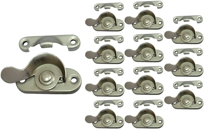 QCAA Steel Window Sash Lock, CTC 2", Satin Nickel, 12 Pack, Made in Taiwan