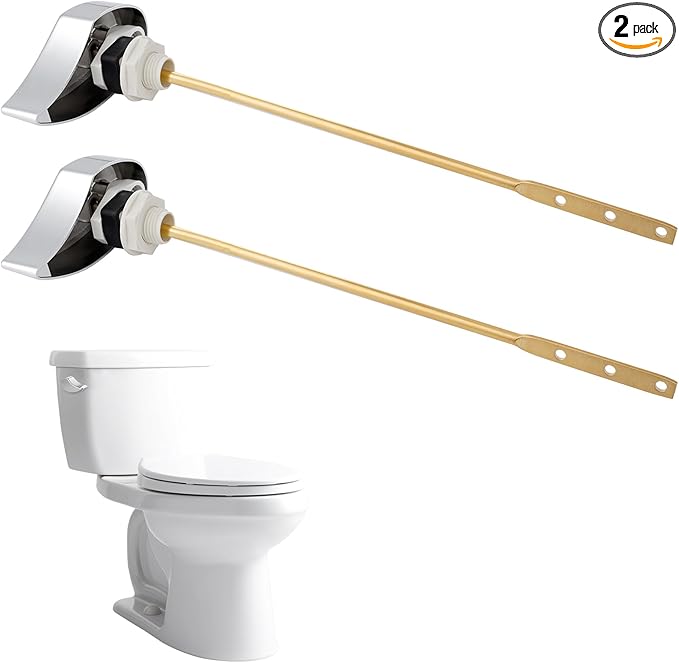 Hibbent 2 Pack Toilet Handle Replacement Compatible with TOTOTHU004-CP Trip Lvr for ST701, CST854, Side Mount Toilet Flush Handle, Tank Flush Lever, Chrome