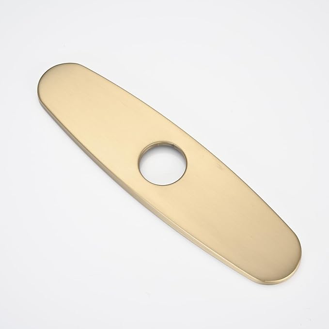 Faucet Cover Plate, Stainless Steel Deck Plate for Kitchen Sink Faucet Single Hole or Bathroom Faucet 1-3 Hole Faucet Hole Cover Round 10 Inch (Brushed Gold)