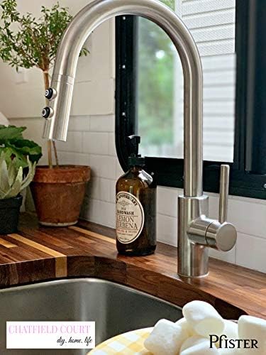 Pfister Stellen Kitchen Faucet with Pull Down Sprayer, Single Handle, High Arc, Stainless Steel Finish, LG529SAS