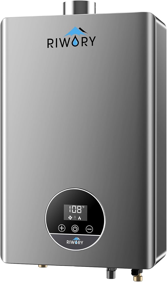 102000 BTU Natural Gas Tankless Water Heater, Max 4.3 GPM Intelligent Constant Indoor Instant Gas On Demand Hot Water Heater Tankless with Freeze Protection, 3/4" NPT, for 3-4 Water Points