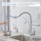 MENATT Purifier Kitchen Faucet, Commercial 3 in 1 Spring Drinking Water Faucet, Pull Down Water Filter Kitchen Sink Faucets (Brushed Nickel)