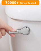 Toilet Handle Replacement Kit, 701 Universal Toilet Flush Handle, Zinc Alloy Toilet Tank Trip Lever with H2 Brass Arm Front-Mount, Repair Kit Fit for American Standard, Mansfield Toilet, Silver