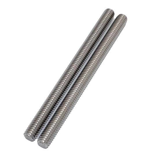 3/8"-16 Fully Threaded Rod Studs 2 Pack 5" Long Threaded Screw 304 Stainless Steel Right Hand Threads All Threaded Rod Studs for Anchor Bolts Clamps Hangers U-Bolts