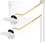 2Pack Universal Side Mount Toilet Handle Replacement Kit Compatible with Kohler K-GP30324-CP/Glacier Bay Toilet with Flapper Chains, Metal Toilet Flusher Lever, White