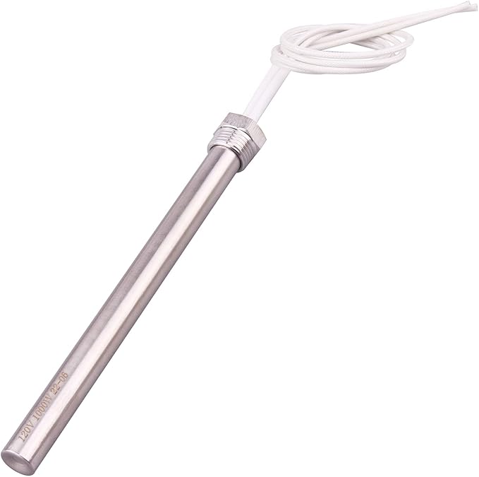 DERNORD Immersion Cartridge Heater 120V 1000W Hot Rod Heating Element Replacement 1/2 Inch Thread