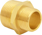 3PCS Brass Reducer Adapter, 1/2" NPT Male to 3/4" NPT Male Thread, Hex Reducing Pipe Fitting Coupler Nipple Connector for Water/Oil/Gas