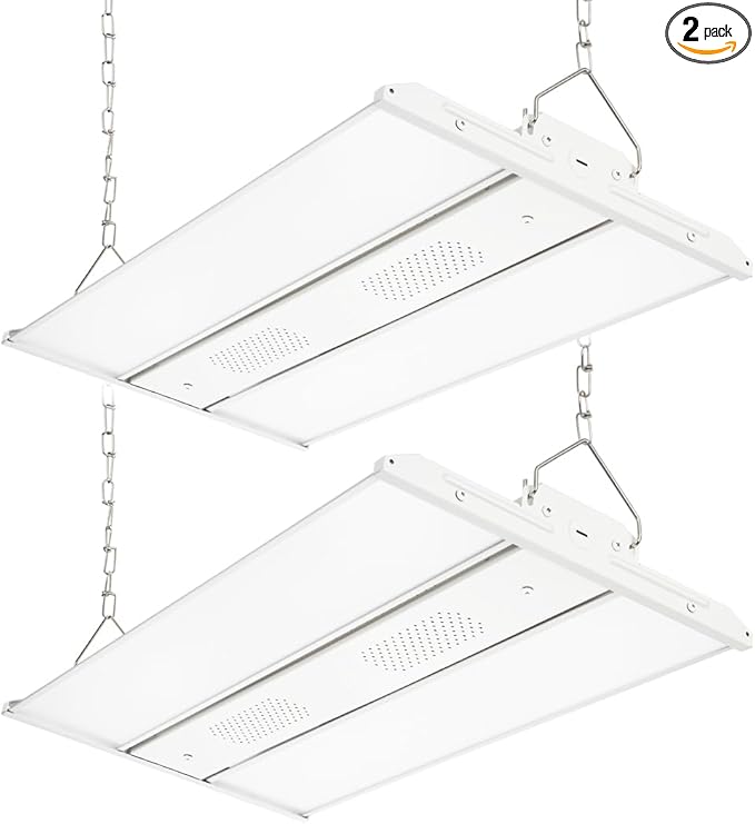 LED Linear High Bay Light 2 Pack 165W/110W/80W Power Tunable, 23100 Lumens 5000K 120-277V Dimmable 2FT, Commercial Linear Hanging Bay Lights for Warehouse Workshop Supermarket Stadium, ETL