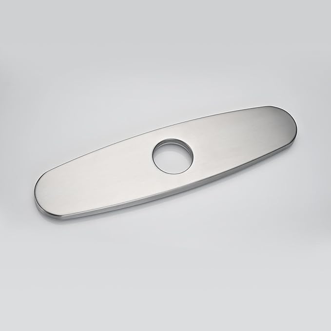 Faucet Cover Plate, Stainless Steel Deck Plate for Kitchen Sink Faucet Single Hole or Bathroom Faucet 1-3 Hole Faucet Hole Cover Round 10 Inch (Brushed Nickel)