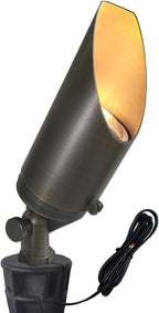 COLOER Die-cast Brass Landscape Spot Lights Outdoor, 12V AC/DC Low Voltage Landscape Spotlights, IP65 Waterproof Outdoor Lighting Fixture(103B, Bronze,1-Pack Without Bulb)