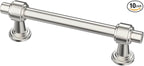 Alzassbg 10 Pack Brushed Satin Nickel Cabinet Pulls, 3-3/4 Inch(96mm) Hole Centers Cabinet Handles Kitchen Hardware Straight Bar for Cabinets and Drawer AL3505SN