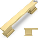 COTYKILEY 10 Pack 3.75 Inch(96mm) Brushed Gold Cabinet Handles Gold Kitchen Cabinet Pulls Cabinet Door Handles Kitchen Cabinet Hardware