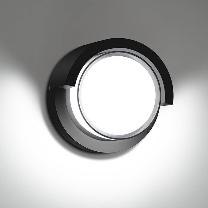 LED Porch Lights Outdoor 12W 6500K Modern Wall Lighting Double-Layer Cover Aluminum Exterior Light Fixture IP65 Waterproof for Stairway Garage Patio Bedroom ﻿