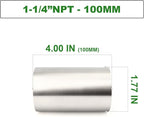 TAISHER 1PCS Stainless Steel Pipe Fittings, 1-1/4" NPT Female x 1-1/4" NPT Female Threaded, 4" Length Nipple Cast Pipe