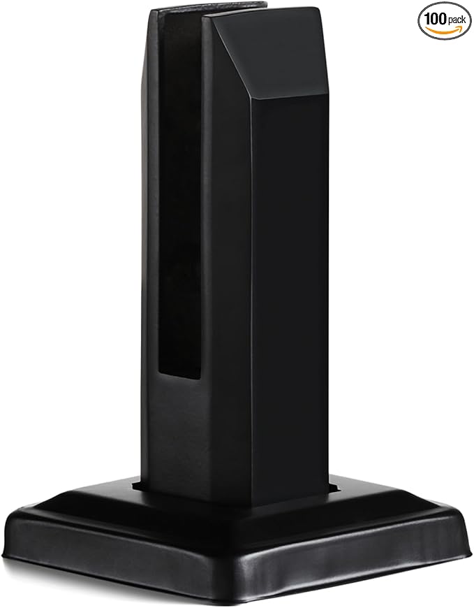 T316 Stainless Steel Glass Railing Clamp,Heavy Duty Glass Railing Spigot,Railing Post Clamp (1, Black)