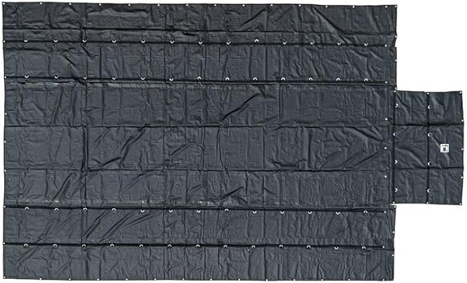Mytee Products 16' x 27' Flatbed Truck 18 Oz Steel Tarp with 4 FT Drop & Flap - Black Heavy Duty Vinyl Waterproof Tarp for Trailers to Protect Cargo from Wind, Rain, Snow and Sun