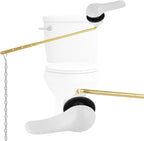 Hygie Rinse Metal Toilet Handle Replacement Kit Universal Front Mount Fit, Toilet Lever Compatible with American Standard/Glacier Bay/Gerber, Toilet Flush Handle with Flapper Chain, Chrome