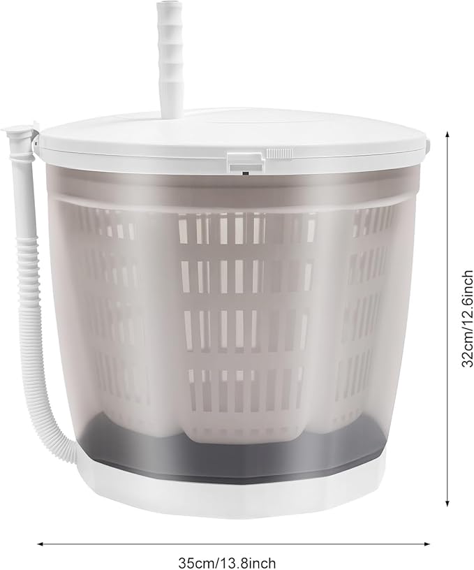 Mini Portable Washing Machine, 2 in 1 Hand Cranked Manual Clothes Non-Electric Washing Machine and Spin Dryer, 4.41lbs Capacity Washer/Dryer for Camping, Apartments, RV's (Grey Basic Model)