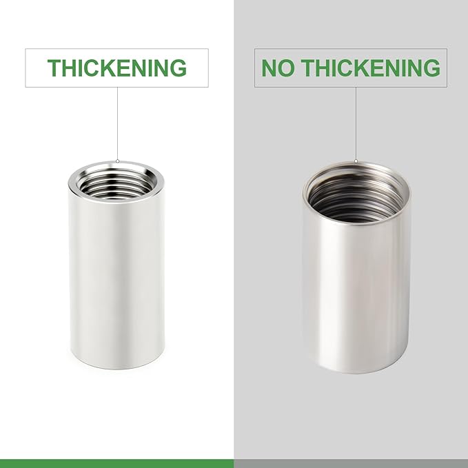 TAISHER 2PCS Stainless Steel Pipe Fittings, 1/2" NPT Female x 1/2" NPT Female Threaded, 2" Length Thickened Nipple Cast Pipe