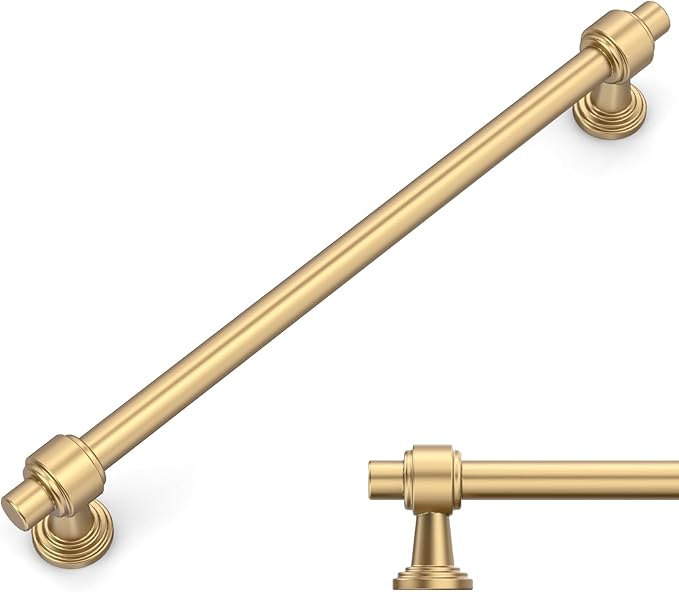 Amerdeco 10 Pack Champagne Bronze Cabinet Pulls 7.5 Inch(192mm) Hole Center Drawer Pulls Cabinet Hardware Kitchen Cabinet Handles for Bathroom Dresser Pulls ZH0069