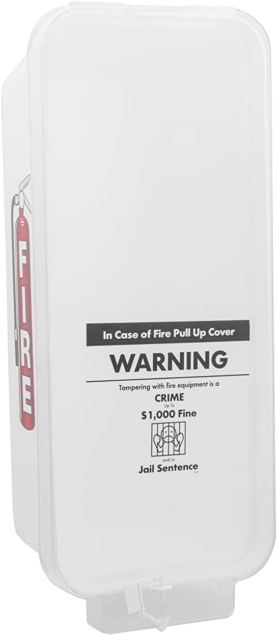 PRO&Family Fire Extinguisher Cabinet (5, White with Clear Pull-Cover, 10 lb)