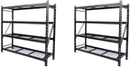 Generic Heavy Duty Member Mark 4-Shelf Industrial Storage Rack in Black, 77"" W x 24"" D x 72"" H (2 PACK)