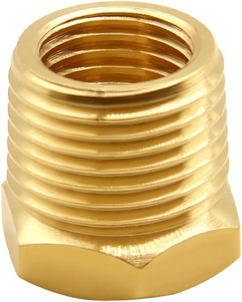 4PCS Brass Reducer Bushing, 3/8" NPT Male to 1/4" NPT Female Thread, Hex Reducing Convert Adapter Pipe Fitting Connector for Water/Oil/Gas