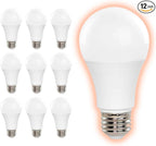 GoodBulb 9.5 Watt Frosted A19 Light Bulbs | LED Restaurant Bulb with E26 Medium Base | 2700K Warm White Light 800 Lumens | Restaurant Light Bulbs | Pack of 12 Bulbs