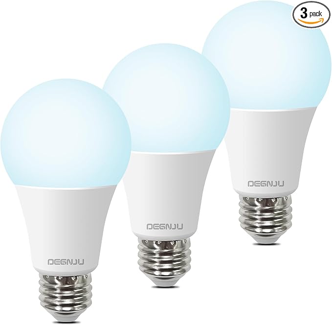 A19 LED Light Bulbs, 100 Watt Equivalent LED Bulbs, Daylight 5000K, 1500 Lumens, Non-Dimmable, 13W Bright White LED Bulbs for Bedroom Living Room Home Office, 3 Pack