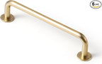 Goo-Ki 5.04"(128mm) c-c Champagne Bronze Cabinet Handle Drawer Pulls Zinc Alloy Kitchen Hardware - 6 Pack Modern Bar Pull Handles for Cupboard Wardrobe,9338UBR-128