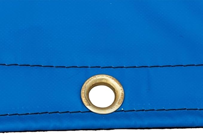 Mytee Products 24' x 27' Flatbed Trailer Lumber Tarp with 8 FT Drop - Heavy Duty Blue 18 Oz Vinyl Waterproof Tarp for Truck/Trailers to Protect Cargo from Wind, Rain, Snow, and Sun