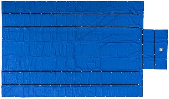 Mytee Products 2 Pack 16' x 27' Flatbed Tarps Heavy Duty 18oz Steel Tarp with Flap - Blue