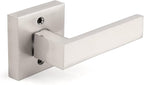 Gobrico 1 Pack Decorative Dummy Lever Satin Nickel Finished,One-Side Squrare Door Handle Door Hardware for Left-Handed Right-Handed Door