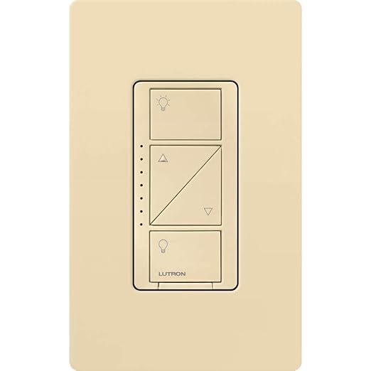 Lutron Caseta Original Smart Dimmer Switch (Lutron Smart Hub Required), for LED Lights, 150 Watt, Single-Pole/3-Way, No Neutral Required, PD-6WCL-IV 6-PACK, Ivory, 6 Pack