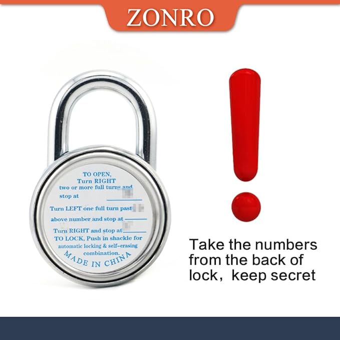 ZonRo Locks Combination Padlock, Fixed Dial Combination Padlock 48 Pack,3 Digit Code Standard Dial Combination, 2 in Wide. 3 in Height, Black Turntable, Lock for Gym & Locker, School, Toolbox