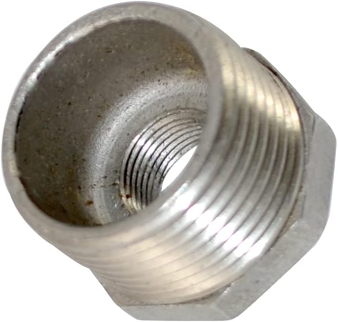 1" Male NPT to 3/8" Female NPT Female Reducing/Reducer Bushing Pipe Fitting,Adapter,Stainless Steel SS 304 Hex Bushing